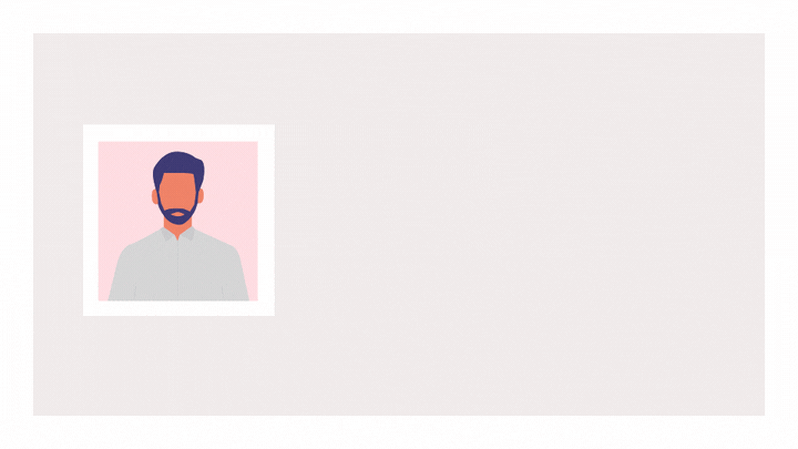 Gif of three different people's headshots rotating in and out of frame