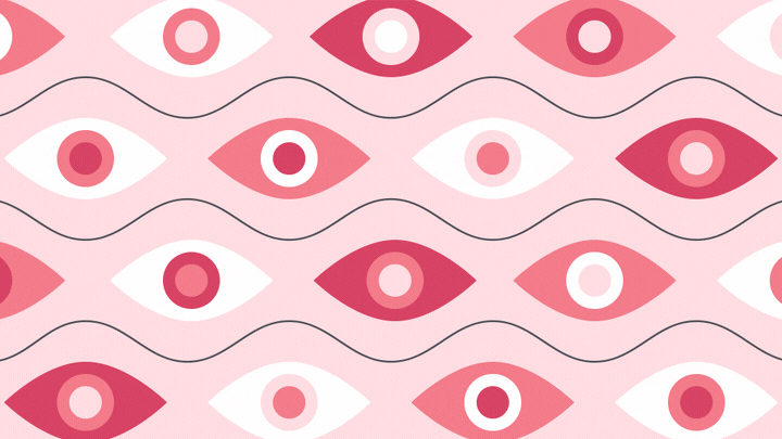 Animated iconography of eyes blinking.