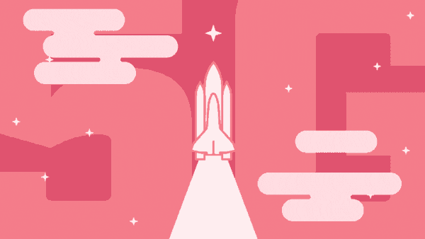 GIF of Rocket blasting off in front of 5G