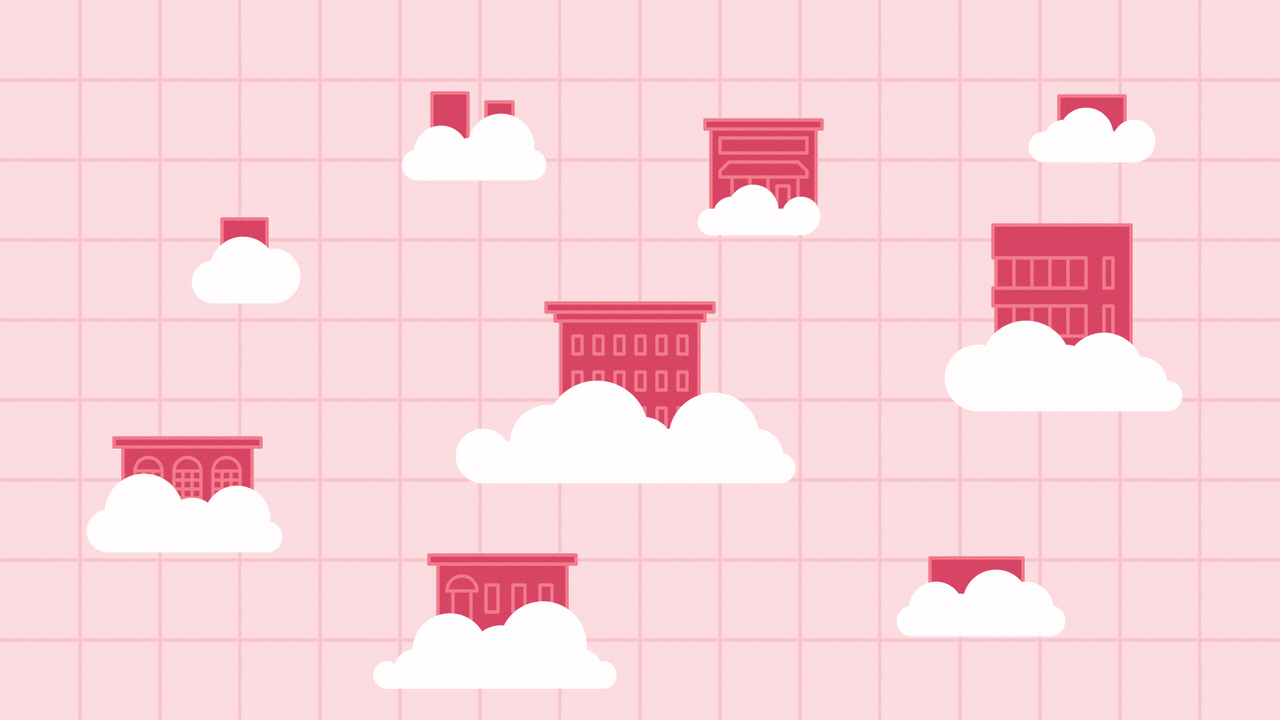 bunch of businesses in the clouds