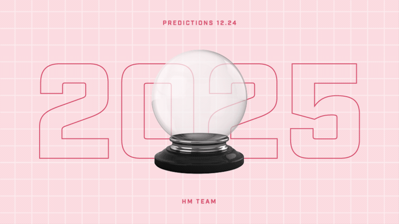 2025 predictions graphic featuring a crystal ball