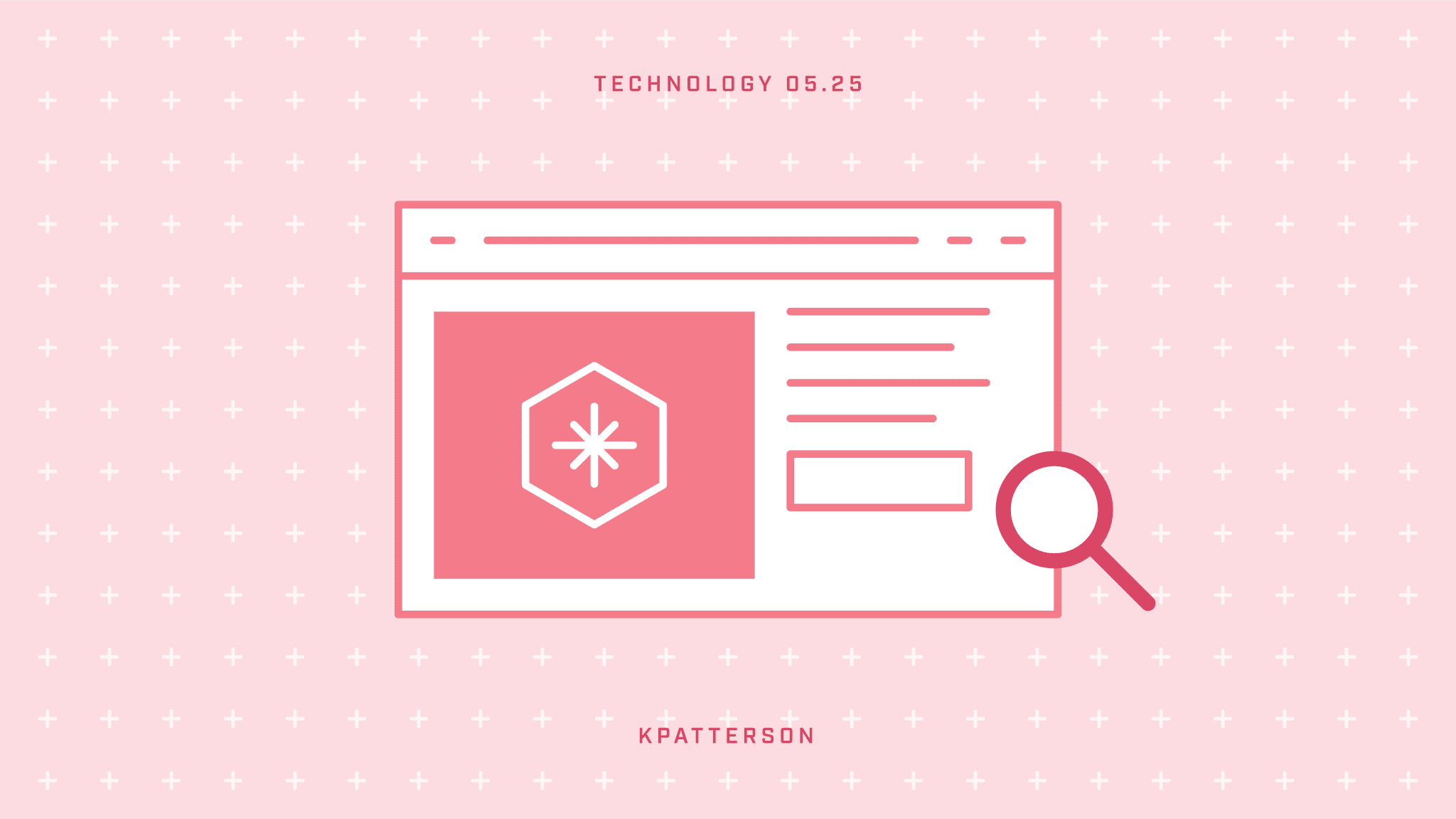 illustration of a web page with a magnifying glass inspecting
