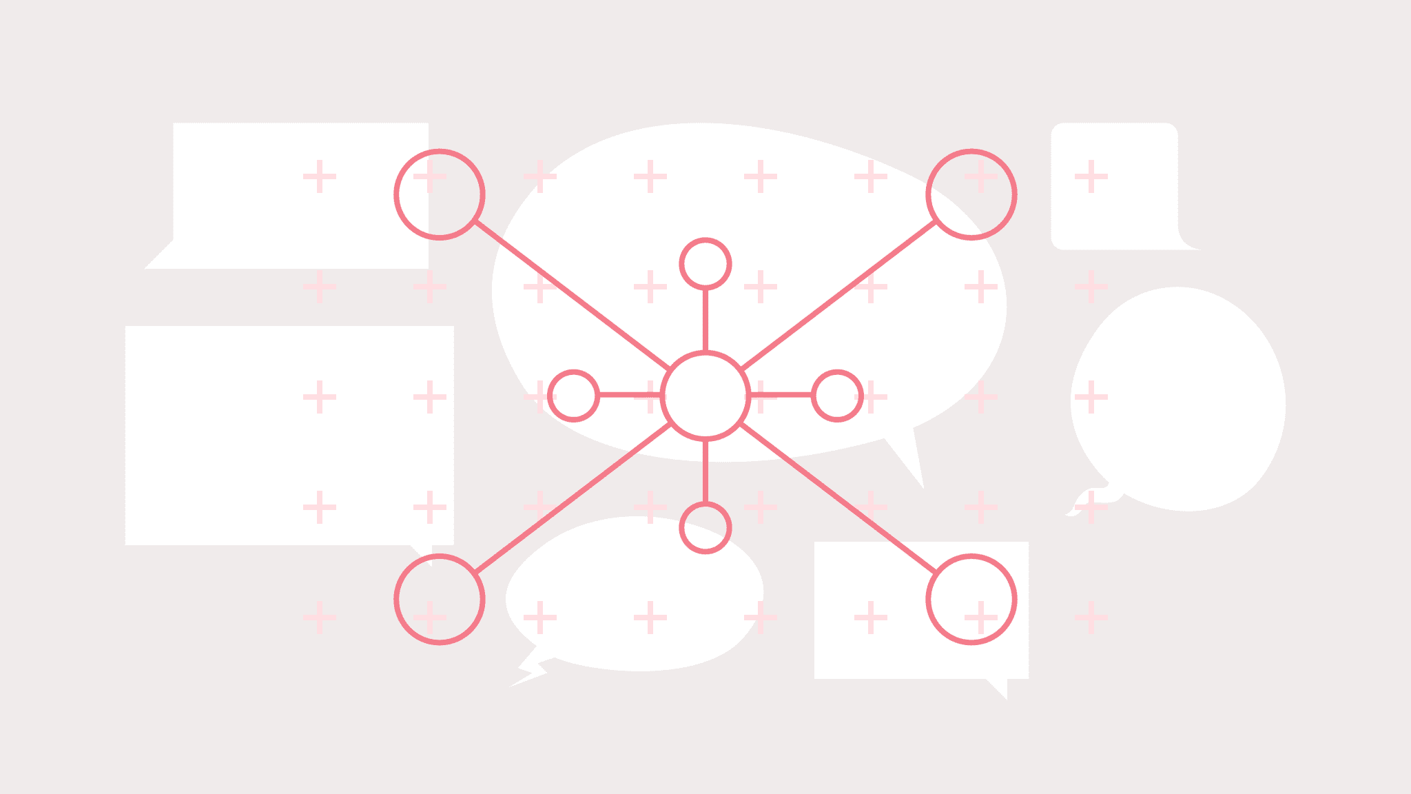 An illustration of several circles all connected together.
