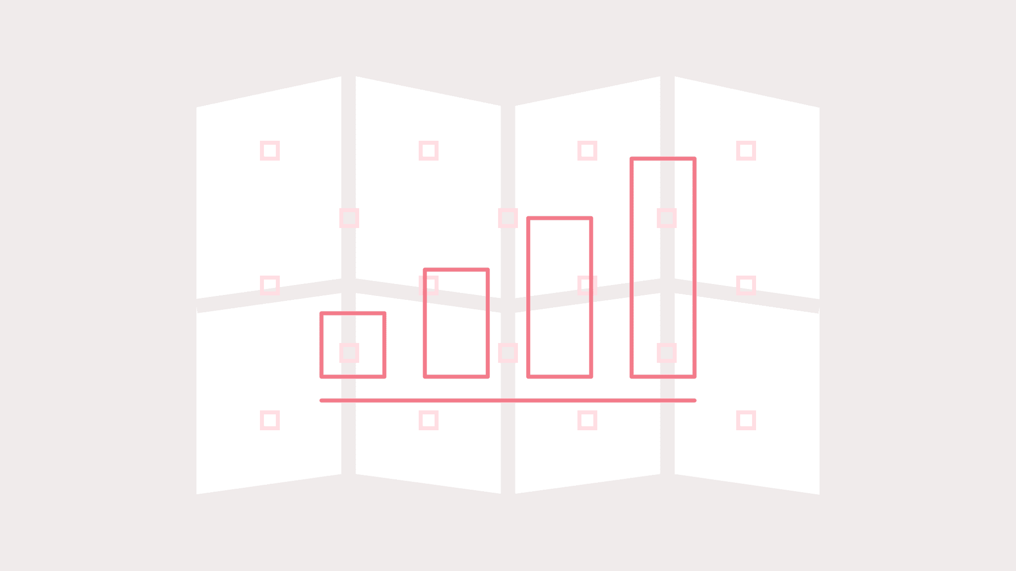 An illustration of a bar graph with bars that are increasing in height.