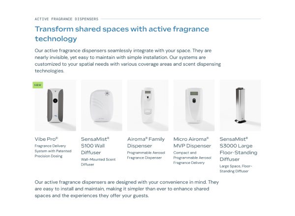 An interface showing a collection of different fragrance dispensers.