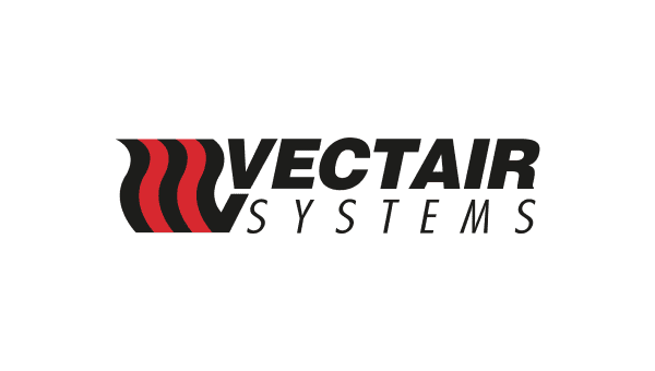 The old Vectair logo. A red and black wavy V next to the name 